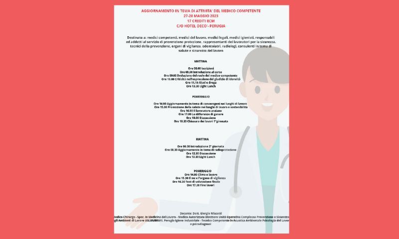 AGGIORNAMENTO IN TEMA DI ATTIVITA' DEL MEDICO COMPETENTE 